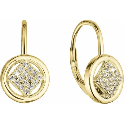 PAVONA Pozlátené strieborné náušnice so zirkónmi 11509.1 crystal