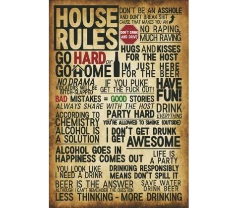 Ceduľa House Rules