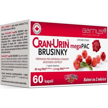 Barny's Cran-Urin megaPAC brusinky 60 kapsúl