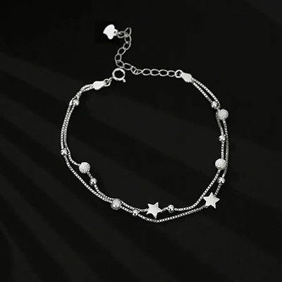 Fashion Jewelry dvojitý Silver stars OJ467