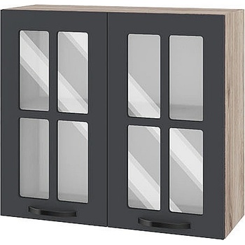 ИРИМ Горен кухненски шкаф Сити АРФ-Карбон мат-11-104 80 см