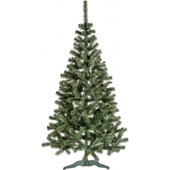 AGA Zasnežený vianočný stromček 180 cm so šiškami umelohmotný stojan