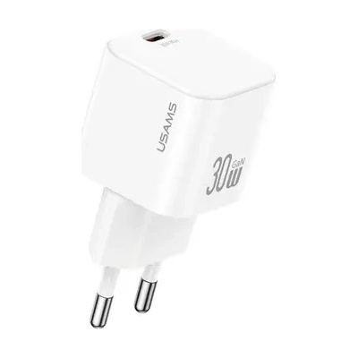 USAMS Бързо зарядно устройство USAMS USAMS US-CC262 USB-C 30W GaN FAST CHARGE, бяло (CC262TC02)