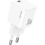 USAMS Бързо зарядно устройство USAMS USAMS US-CC262 USB-C 30W GaN FAST CHARGE, бяло (CC262TC02)