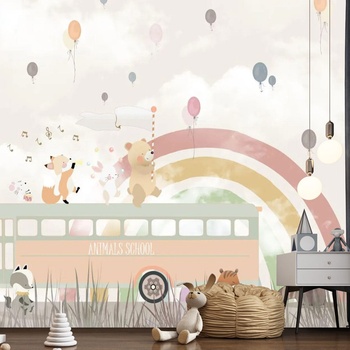 Decono Детски Фототапет Забавен Автобус