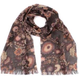  Вълнен шал Pulcra Fiori N, 34х202 см, Кафяв