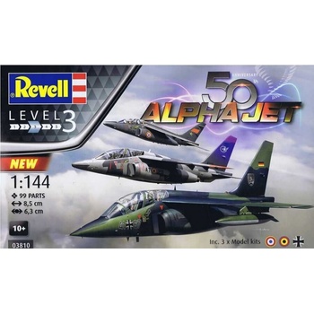 Revell Комплект модели за сглобяване, Revell, 50-та годишнина на Alpha Jet, 3 броя (R03810)