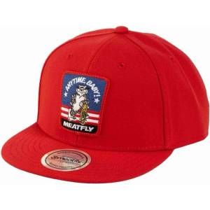 Meatfly шапка с права козирка Alfy Snapback Червен Томкат | Червена Meatfly | Cherven | Момичешки | ЕДИН РАЗМЕР