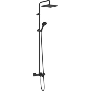 Hansgrohe Vernis Shape - Душ комплект Showerpipe 240 със смесител за вана с термостат, 2 струи, черен мат 26900670 (26900670)