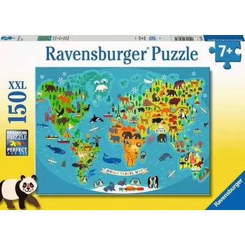 Ravensburger - Puzzle Animal World Map - 150 piese
