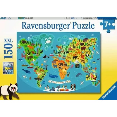 Ravensburger - Puzzle Animal World Map - 150 piese