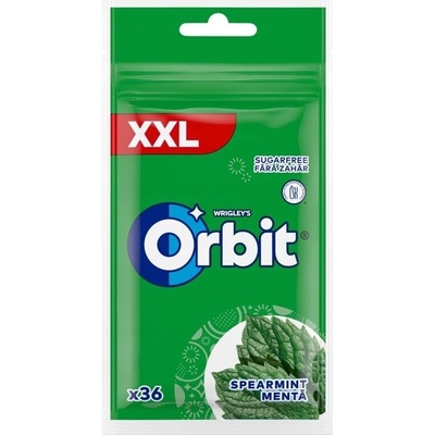 Orbit žuvačky Spearmint XXL mätová 36 dražé bez cukru 50 g