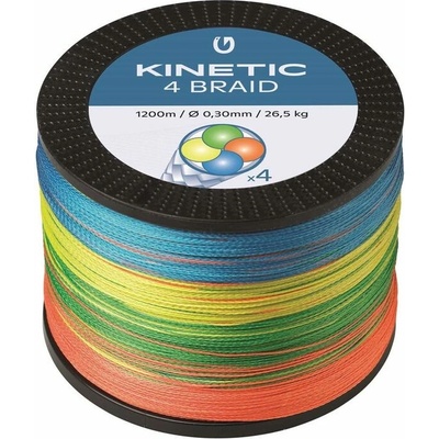 Kinetic Šnúra 4 Braid Multi Colour 1200m - 0,35mm/28,3kg