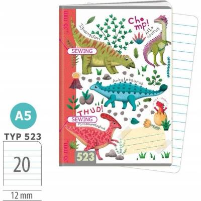 Argus Zošit tri riadky A5 Dinosaurus