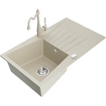 Mexen Cesar гранитна кухненска мивка с 1 отделение и отцедник с кухненски (6514-69-670700-69)