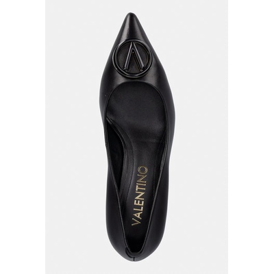 Valentino обувки с ток от кожа Decollete kitten (91V1607NAP.BLACK)