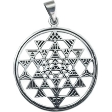 Magický stříbrný přívěsek, amulet Shri Jantra 990690011011