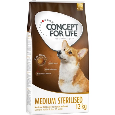 Concept for Life 2х12кг Medium Sterilised Concept for Life суха храна за кучета