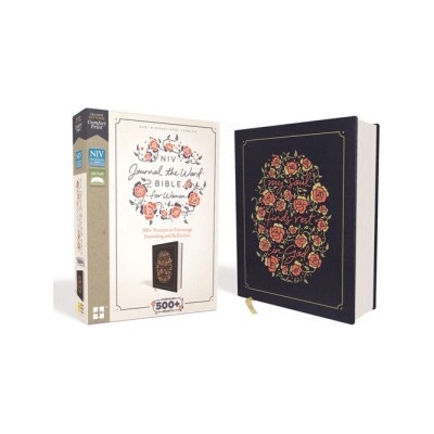 NIV, Journal the Word Bible for Women, Cloth Over Board, Navy, Red Letter Edition, Comfort Print: 500+ Prompts to Encourage Journaling and Reflection Zondervan