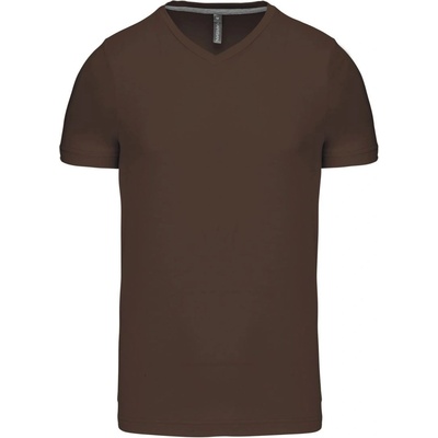Kariban v-neck k357 / Мъжка тениска с къс ръкав - шоколад xxl (20k35714005)