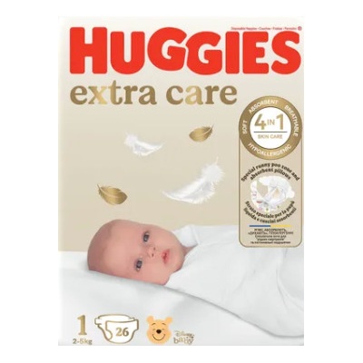 Huggies Extra Care Size 1 2-5 kg 26 ks
