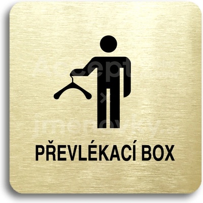 ACCEPT Piktogram převlékací box II - zlatá tabulka - černý tisk bez rámečku