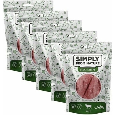 SIMPLY FROM NATURE Meat Strips maškrty pre psov s hovädzím mäsom 5 x 80 g