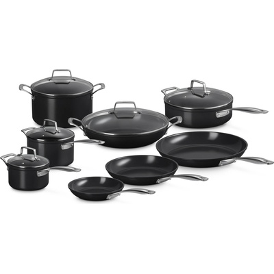 Le Creuset 51827000010098 Súprava hrncov a panvíc hliníková, nepriľnavá, čierna, 8 dielov