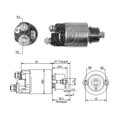 Spínač startéru 128000-1610 Denso 053400-4432