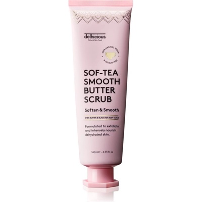 delhicious Sof-Tea Smooth Butter Scrub хидратиращ пилинг за тяло с ексфолиращо действие 140ml