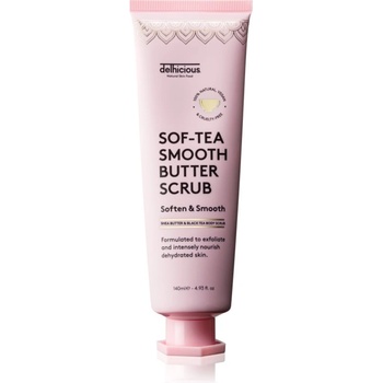 delhicious Sof-Tea Smooth Butter Scrub хидратиращ пилинг за тяло с ексфолиращо действие 140ml