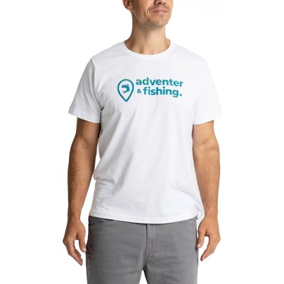 Adventer & Fishing Cotton Shirt biela tyrkysová