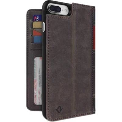 Twelve South BookBook - луксозен кожен калъф (с кейс) тип портфейл за iPhone 8 Plus, iPhone 7 Plus (кафяв)