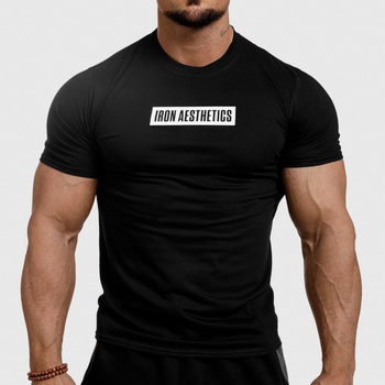 Pánské fitness tričko Iron Aesthetics Boxed černé Čierna