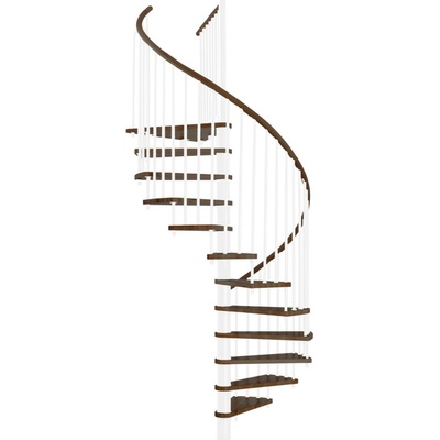 Minka STAIRS Kombinované točité schodiště Spiral Wood ořech/bílá pr. 160 cm