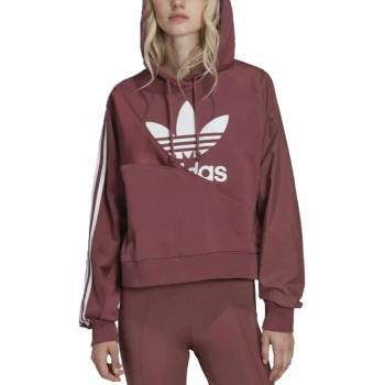 Image 1 of Adidas Originals Adicolor Split Trefoil Hoodie Dark Burgundy