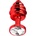 Sensual Метално дилдо Butt Plug с оребрение "RED HONEY CRYSTAL" 7 см. Размер - S