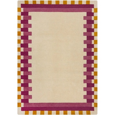 Flair Rugs Жълто-розов ръчно изработен вълнен килим 160x230 cm Kai Wool Border - Flair Rugs (503119376934)