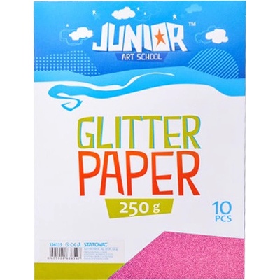 Junior-ST dekorační papír A4 10 ks růžový glitter 250 g