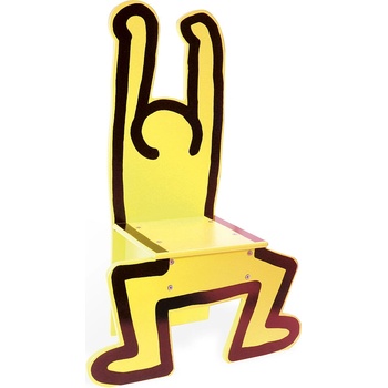 Vilac dřevěná židle Keith Haring žlutá