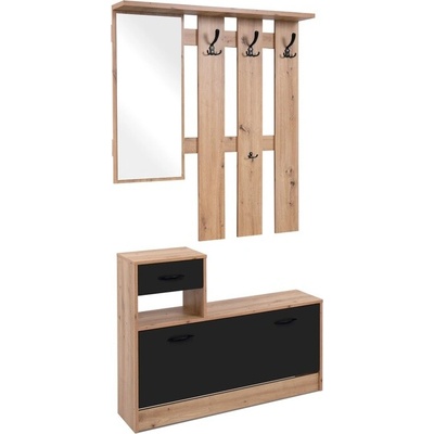 Sconto Predsieňová zostava RUBIE dub artisan/čierna