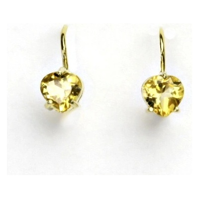 Čištín zlaté žluté i bílé zlato srdíčka přírodní citrín NK 1362