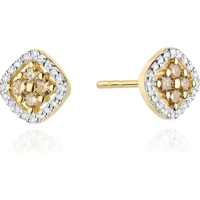 Blink-Blink Luxusné náušnice so Champagne diamantami 3132ZchDB