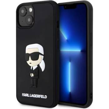 KARL LAGERFELD iPhone 14 Plus 6.7" black hardcase Rubber Ikonik 3D (KLHCP14M3DRKINK)