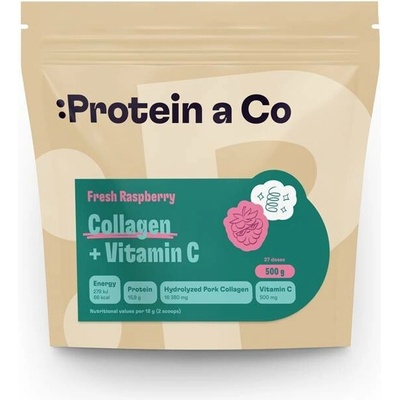 Protein a Co Protein&Co. Kolagen + vitamín C Fresh raspberry 500 g