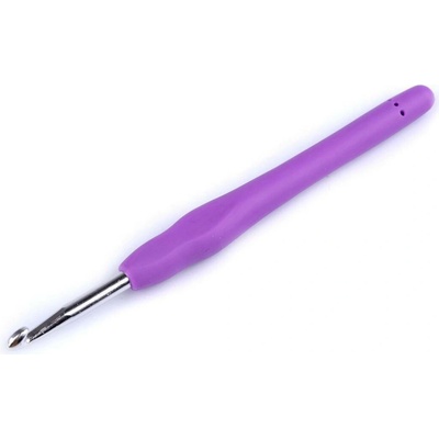 Háček na háčkování se silikonovou rukojetí vel. 2; 2,5; 3; 3,5; 4; 5 Varianta: 8 (5 mm) náhodná barva, Balení: 1 ks