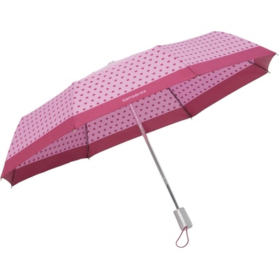 Samsonite Alu Drop S 3 sect. auto o/c automatický deštník, Barva Purple Dots L251