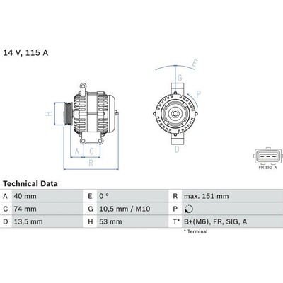 generátor BOSCH 0 986 049 460 BO 0986049460