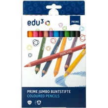 Edu3 Prime Jumbo trojhranné pastelky K12 tuha 6,25 mm 12 barev v papírové krabičce