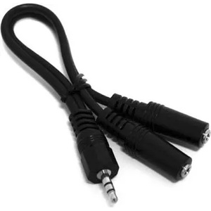  OEM Jack стерео 3, 5 мм - 2бр Jack стерео 3, 5 мм M/F аудио кабел 0, 2 м черен XAKABJY (XAKABJY)